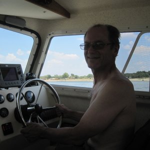 Media 'Rob at PK Lake & at the helm for the first time!' in album 'Thanks to our kids in Texas for storing the boat from Florida, awaiting our arrival and towing rest of way to its new home.'