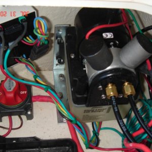 Tab pump and control module in starboard lazarette