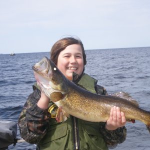 My boy Ben with a 9lb Walleye, now thats a Marble eye!