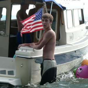 Kyle relaxing at Potters Beach