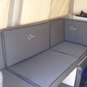 Sofa over table, looking forward
