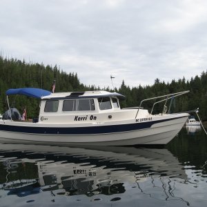 anchored in Waddington Bay Broughton Archipeligo July 4th 2011