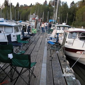 Media '(Primative)
 Terrie & entourage on the boardwalk' in album 'C-Pod at Catheterdalamet Marina'