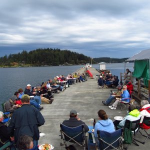 You can see the rain approaching but we held our ground through dinner