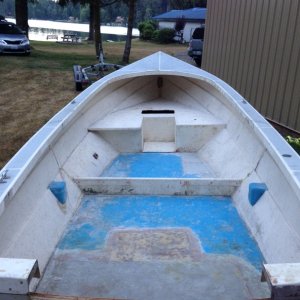 Media 'it looks quite large for 22ft, tempting to add a windscreen and wheel up front!!' in album 'Cabin removed from hull, took 3 of us to carry it there'