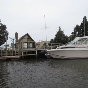 My daughter quite taken with this little house on Tuckerton Creek