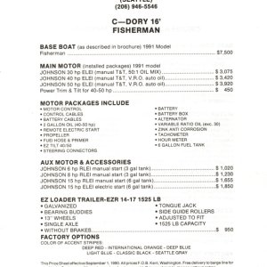 C-Dory 1991 
16' Fisherman