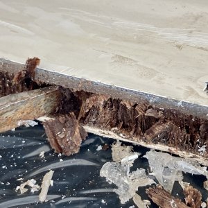 Because the hatch had also been caulked form the inside - and that had mostly held up over the years - water was getting trapped and rotted some balsa core.