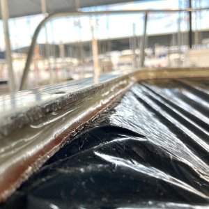 I filled the gap with epoxy in two stages (partly because my epoxy order was short one tube and getting some locally without a car turned out to be difficult)