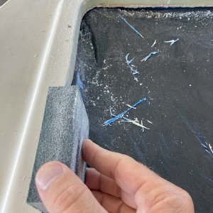 I was pretty diligent when working with the epoxy so I just had to hand sand the edge.
