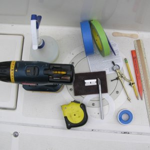 Media 'The tools; various masking tape, razors, pencil, something to make a radius, sand paper or 3M sanding pad, a degreaser...' in album '"KIWI GRIP" non-skid'
