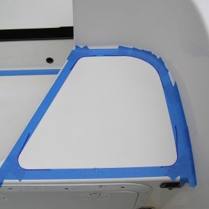 Masking off the port seat for non-skid.