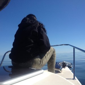 Wife watching some whales off of Quadra Island