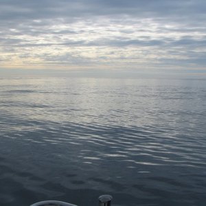 Flat August ocean