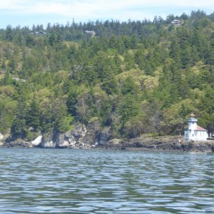 Media 'Lime Kiln Point Lighthouse' in album 'Departing Turn Island Friday Morning for Friday Harbor, 25 minutes away at this speed.'
