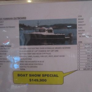 Boat show pricing