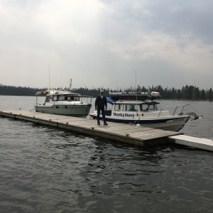 Bill Roche at Wolf Bay with his new 23 Ranger Tug
