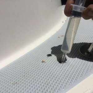 Backed with tape and filled with resin