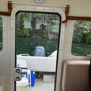 Looking out at Sequim Bay from our anchor spot