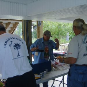 Ashely in line for breakfast