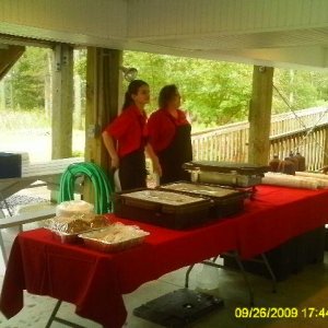 Saturday night catered meal.