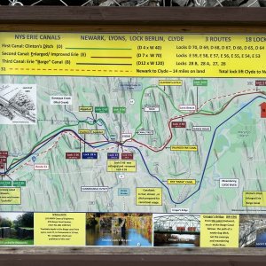 Erie Canal Interpretive sign in Lyons