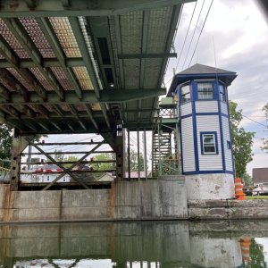 Underneath Holly East Ave Lift Bridge