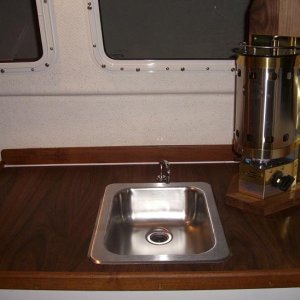 new walnut counter top and cozy cabin