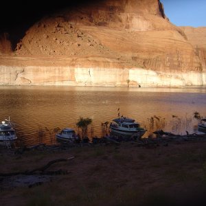 Media 'C-Dories parked in Explorer Canyon' in album 'See-Saw at Lake Powell--2009'