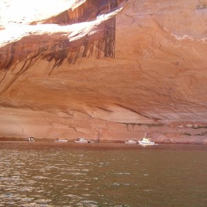 Media 'several C-Dories in great alcove in Annie's Canyon' in album 'See-Saw at Lake Powell--2009'