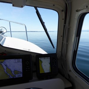 Glass like water between Denman Island and Comox