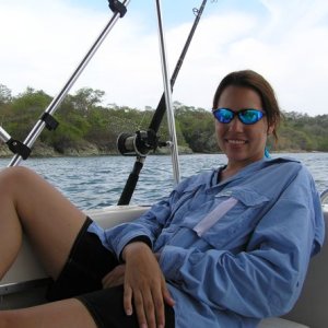 Daughter Jeanine relaxing on Pulinga