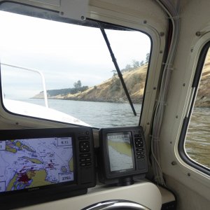 Cruising north along Spieden Island