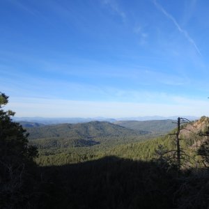 View from Mogollon Rim  Visitor Center between Payson and Heber on Hwy 260. We spent the night in the boat here on the way back to Colorado. Was 22 degrees when we woke up the next morning. Wished we were back on the lakes.