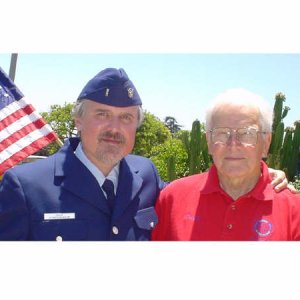 (C-Pup16 in Los Angeles) Keith (USCG Auxiliary) & Dad (WWII Merchant Mariner)