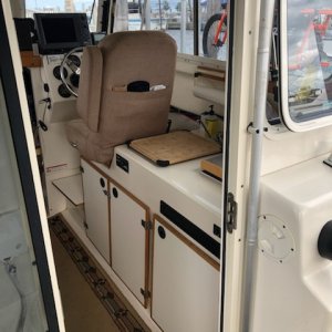 Helm seat installed by Bill Perry on Noro Lim.