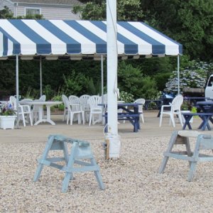 picnic and barbecue area for the marina and the folks on the moorings free use of Charcoal grills charcoal sold at the marina store very nice