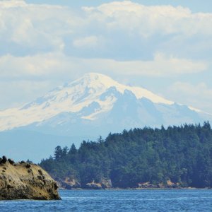 Mount Baker from Fossil Bay, Sucia Island, June 14, 2015.