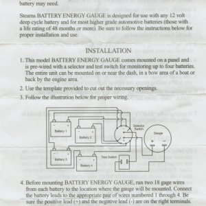 Sea Angel's Battery Guage Installation information.