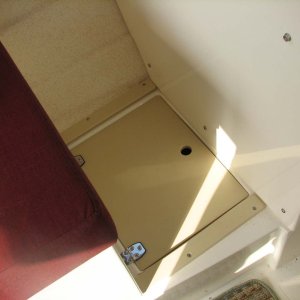 Locker under first mates sliding seat
