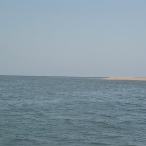 In Delaware Bay looking at the Atlantic