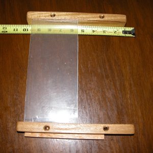 Small piece of wood under lower guide is a tempory spacer for these pixs. It represents the table support above the AC power panel which is also 3/4" thick.