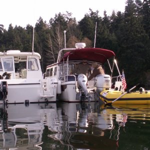 Trophy Daydream and Baxter in Dinghy - Another Shot