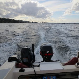 Out from under the new 520 bridge