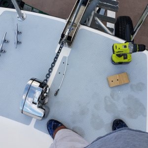 Used a piece of 5/4 decking as a template and as a guide to keep the bit at a 90 degree angle to the surface.