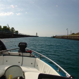 Leaving Charlevoix for Lake Michigan
