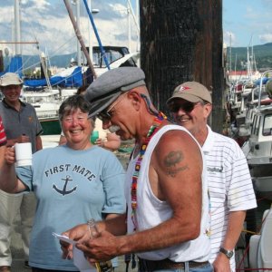 Reverend Dave performing Kingfisher christening