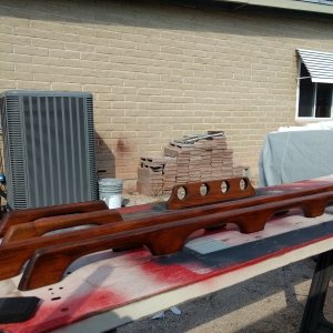 Pulled the teak, sanded, and applied 3 coats of teak oil.