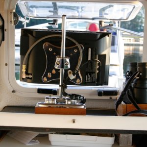 Back-of-Tv-Raised-Position: all that is needed to operate the TV is to rotate it and turn it on. Cables are dressed and clamped to eliminate movement problems.