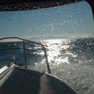 Rough cruising between Hoonah and Elfin Cove with thick fog ahead